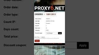 Proxy6 Discount Code - 7mKZG6qVQa Get 5% Disocunt On Purchase | Proxy6 Promo Code #discountcode