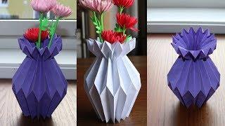 How To Make  A Paper Flower Vase -  DIY Simple Paper Craft