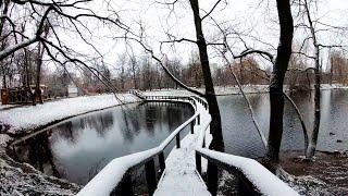 ⁴ᴷ⁵⁰ Walking Moscow: from Ulitsa Arkhitektora Vlasova St. to the Vorontsovskiy Park - First Snow