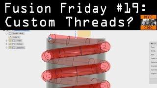 Fusion 360 Cut Sweep Custom Threads. Fusion Friday #19