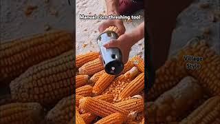 Manual corn threshing tool #village #style #gears #tools #life #villagegear #shorts