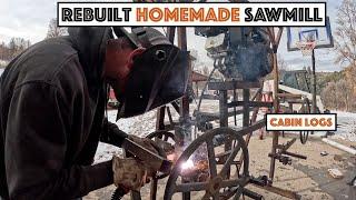 #761 - Rebuilt DIY Saw Mill, Milled First Cabin Logs! Bumpside Diesel Update... Nearly done!