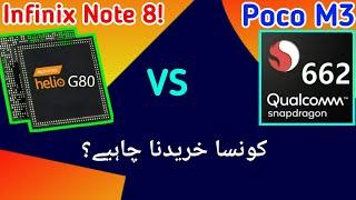 Poco M3 VS Infinix Note 8_Mediatek Helio G80 VS Snapdragon 662_Poco M3 Vs Note 8 Full Comparison.