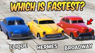 GTA 5 ONLINE - BROADWAY VS CLIQUE VS HERMES (WHICH IS FASTEST?)