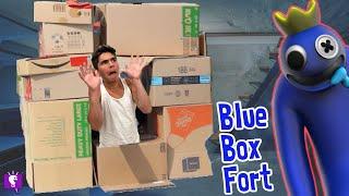 BLUE Box Fort! Rainbow Friends with HobbyFamilyTV