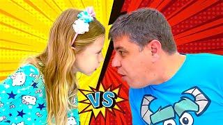 Nastya and dad are playing Copy me Challenge