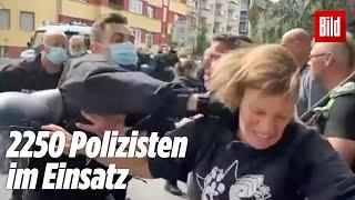 Querdenker versuchen, Polizei-Sperren zu durchbrechen | Demo in Berlin