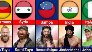 Origin of WWE Wrestlers