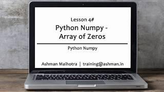 Python Numpy - 04 Array of Zeros