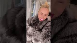 HAPPY YULIYA IN HER SILVER FOX FUR COAT