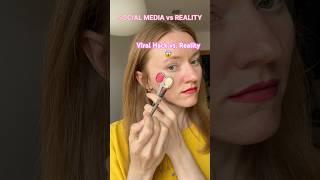 Viral Hack vs. Reality #makeup #beauty