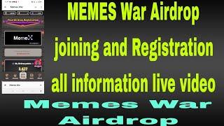 How to Registertion MEMES War Airdrop Complete information video