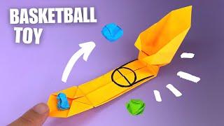 Easy Origami Mini toy Basketball Slam Dunk, Moving Paper toys pop it