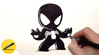 How to Draw Venom (chibi) step by step | Venom - a sworn enemy of Spider-Man