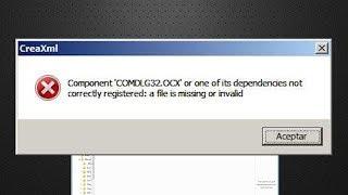  ошибка component comdlg32.ocx not correctly registered file is missing or invalid что делать?