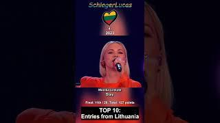 Top 10 Entries from Lithuania  in Eurovision