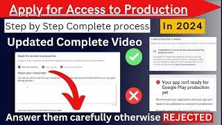 Apply for production in google play console UPDATED | Closed Testing answers | 2024
