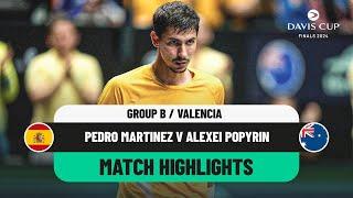 Pedro Martinez v Alexei Popyrin Highlights | Spain v Australia Davis Cup 2024 Finals Group Stage