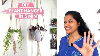Make Indoor Plant Hangers Easily in 5 Minutes| DIY Macrame and Jute Hangers |e URBAN ORGANIC GARDEN