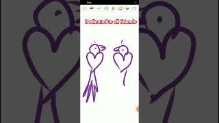 How to Draw Love Birds_ Easy Steps|| Viral@for all friends