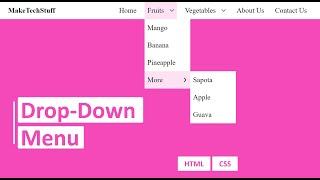 Dropdown menu using html & css