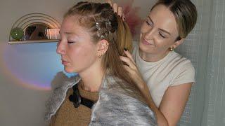 ASMR Perfectionist Viking Hairstyle With Accessories & Faux Fur Coat Application - Finishing Touches