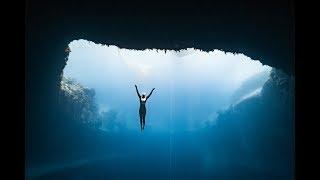 Anna freediving Dean's Blue Hole