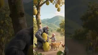 Bigfoot Gorillas Picks Jackfruit #farm #farmer #farming #farmlife #village #villagelife #fruit