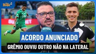 ️️ Grêmio fez excelente negociação na lateral direita, mas não consegue contratar na esquerda.