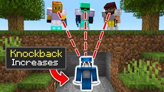 Minecraft Manhunt But Hunters LOOKING Increases My KNOCKBACK...