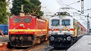 Dangerous 130kmph WAP7 Jansadharan+Barmer SF+Rajdhani+Vande Bharat attacks Begumpur- IR