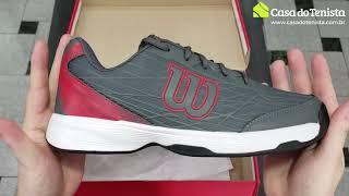 Tenis Slice Cinza e Vermelho Wilson "Beat" Showcase