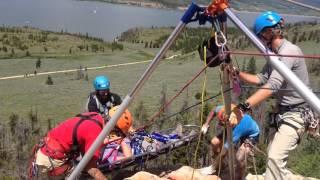 High angle rope rescue edge transition