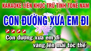 Karaoke Liên Khúc Trữ Tình Tone Nam Nhạc Sống Dễ Hát - Con Đường Xưa Em Đi | Hoài Phong Organ