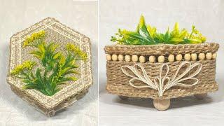 Beauty from jute. I make unusual jute boxes. DIY craft.