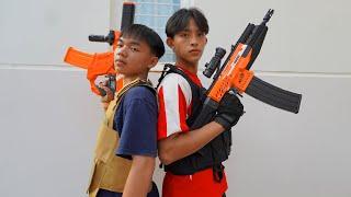 Ku Nhan NERF : SUPER GUN BATTLE - Nerf War Comedy Video