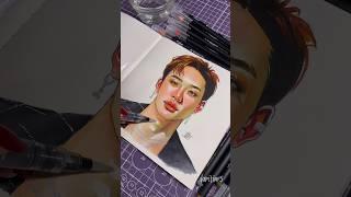 Bangchan  Скетчим акварельными и акриловыми маркерами Collart #sketch #art #skz