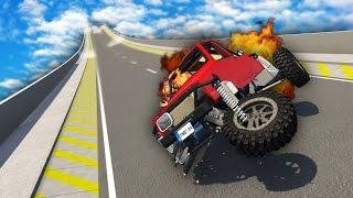 MASSIVE SKI JUMP OF DEATH! (BeamNG Drive Funny Moments)
