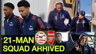 Arteta's Arsenal Arrives in the Netherlands for UEFA Clash Against PSV