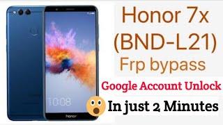 Huawei Honor 7X BND-L21 Frp Bypass | Google Account Unlock Without Pc | Easiest Trick 2023 