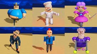 All Morphs Unlocked BARRY'S PRISON RUN! - Papa Pizza, Grumpy Gran, Siren Cop, Ani-Tron, Mr Funny