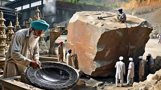 Amazing works; Pakistani Craftsmen Carving a Fountain from Nature’s Giants”