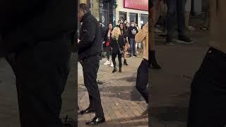 Women fighting in Nottingham city center UK