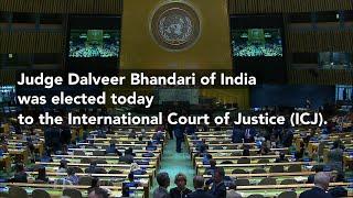 Dalveer Bhandari from India was elected today to the International Court of Justice (ICJ)