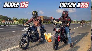 Bajaj Pulsar N125 vs TVS Raider 125 | Drag Race |