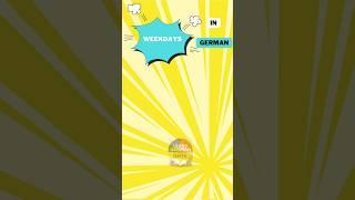 Learn German Weekdays | German A1 #germanforbeginners #germanlanguage #education #learn #deutsch