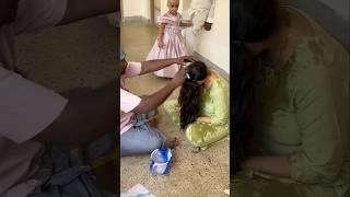 Beautiful Indian Lady Headshave Barber At home...
