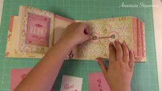 Baby girl album - cuddle girl - Authentique - scrapbooking - photo album - handmade - tutorial