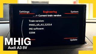 Audi A3 8V: MHIG hidden red engineering menu, MMI MIB1 High REM