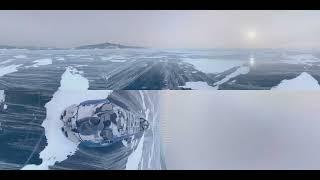 12k quality Lake Baikal, Magical Ice, Russia. 12K aerial video